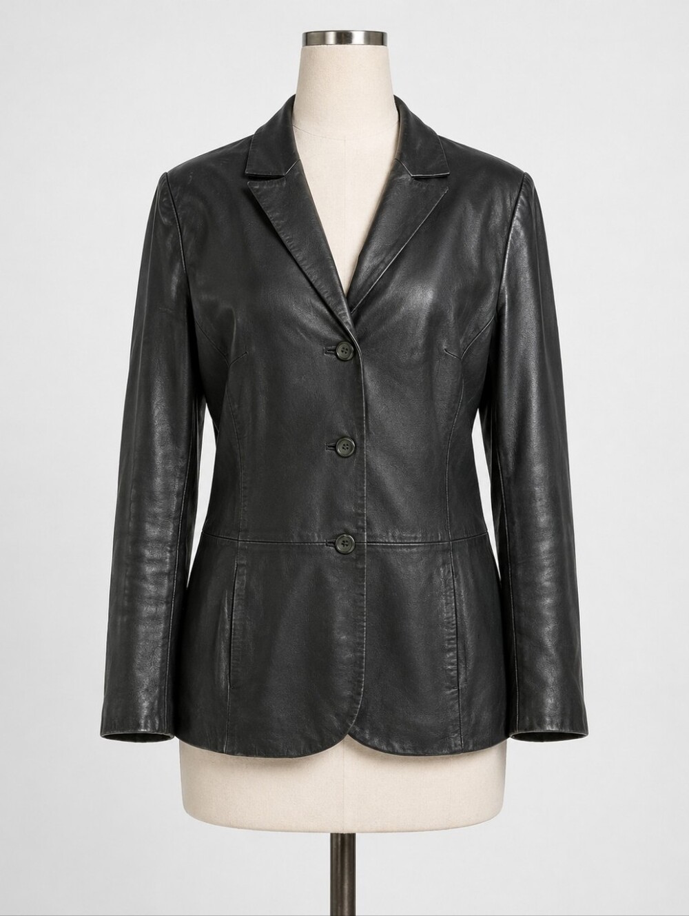Pendleton Portland Oregon 100% Leather Blazer Jacket Vintage 1990s Large